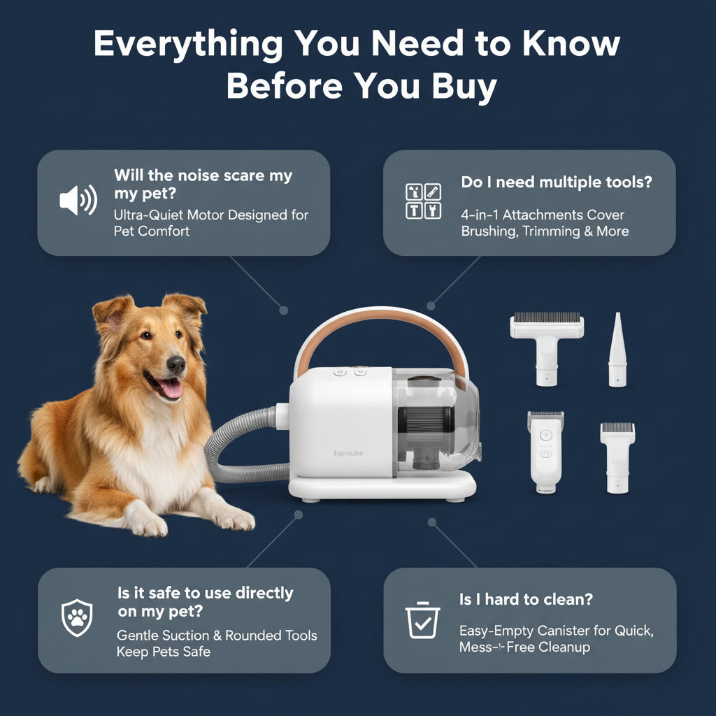 All-In-1 Pet Grooming Vacuum Kit (QuietPG100)