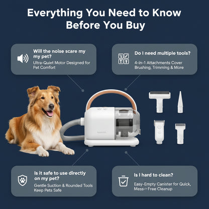 All-In-1 Pet Grooming Vacuum Kit (QuietPG100)