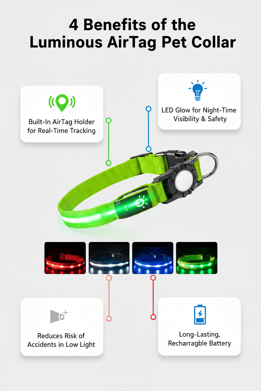 Luminous AirTag Collar