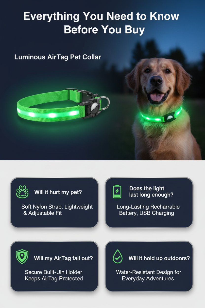 Luminous AirTag Collar