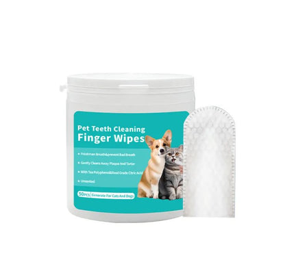 Pet Ear & Teeth Cleaning Finger Stall Wipes - Single or Bundle