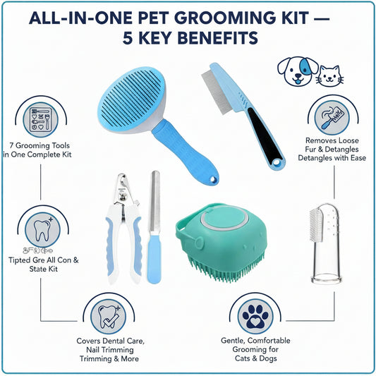 Essential Manual Pet Grooming Kit (7pcs)