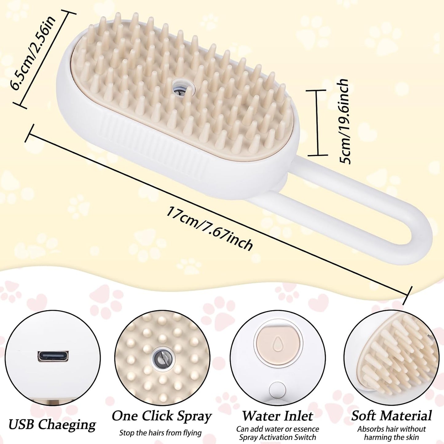 Pet Mist Brush For Shedding (Cats & Small Dogs)