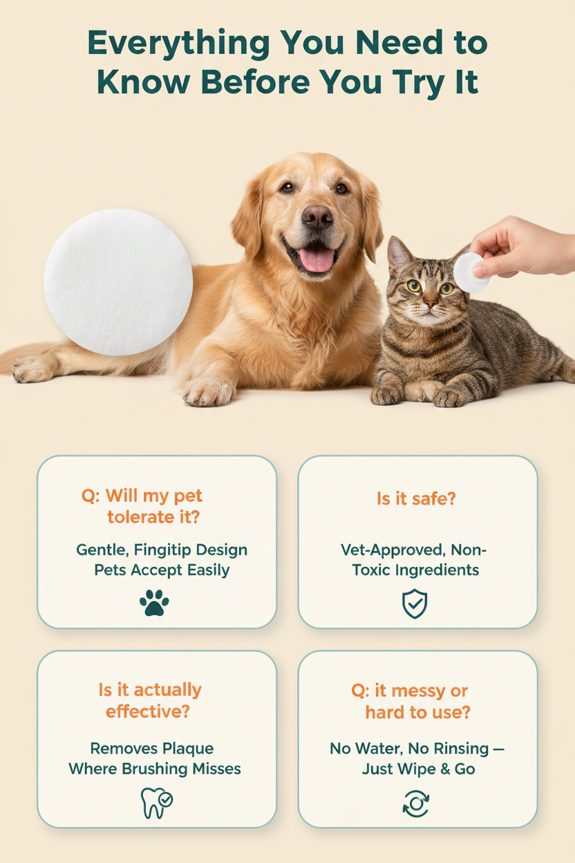 Pet Ear & Teeth Cleaning Finger Stall Wipes - Single or Bundle