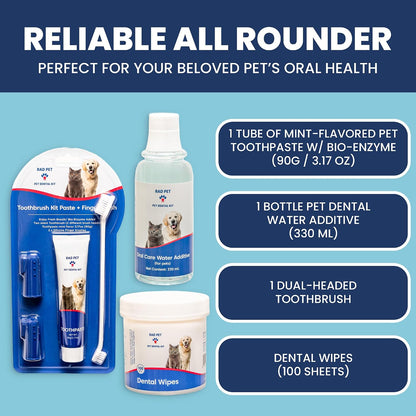 Dental Hygiene Kit for Cats & Dogs - All In One (RadPet)